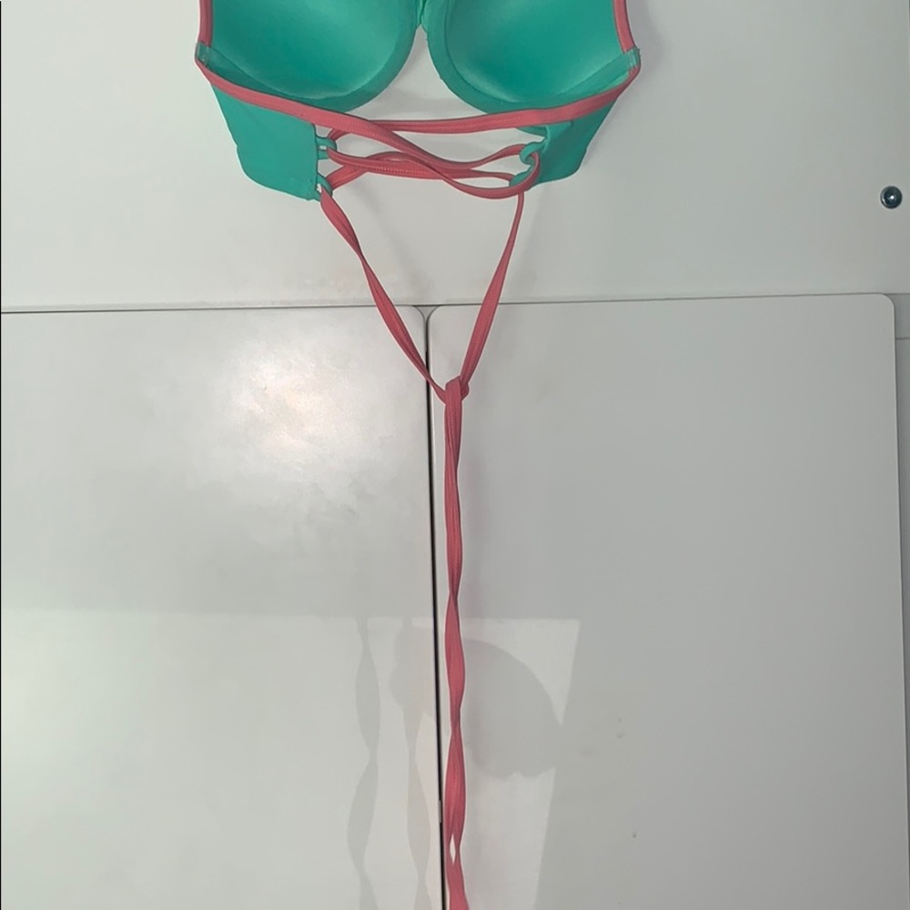 Aerie Pink and Mint Green Bikini Top - Picture 3 of 4